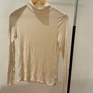 Elegant Cream Turtleneck Top